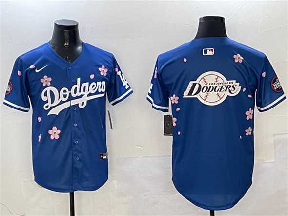 Men%27s Los Angeles Dodgers Team Big Logo Royal 2025 Tokyo Series Limited Stitched Jersey